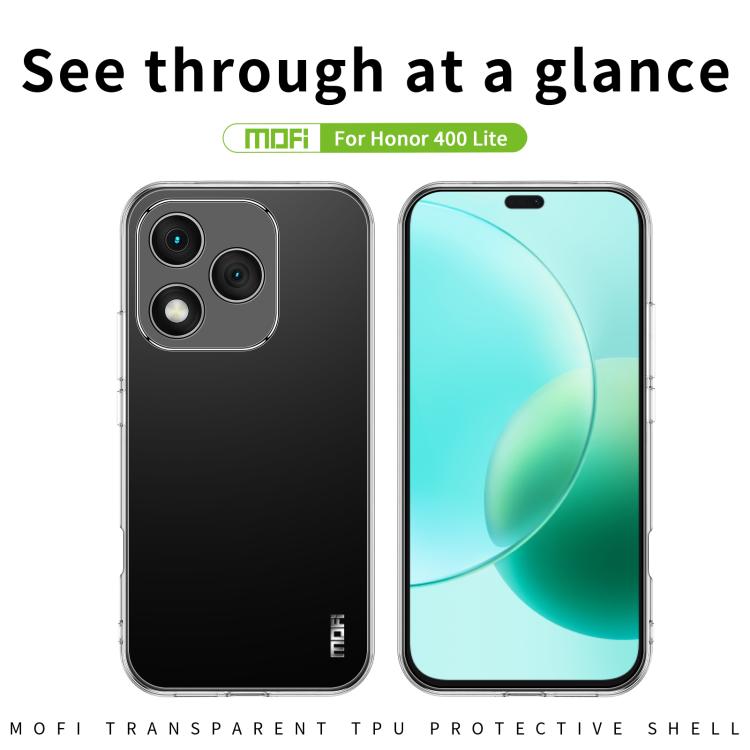 For Honor 400 Lite Global MOFI Ming Series Ultra-thin TPU Phone Case - Transparent