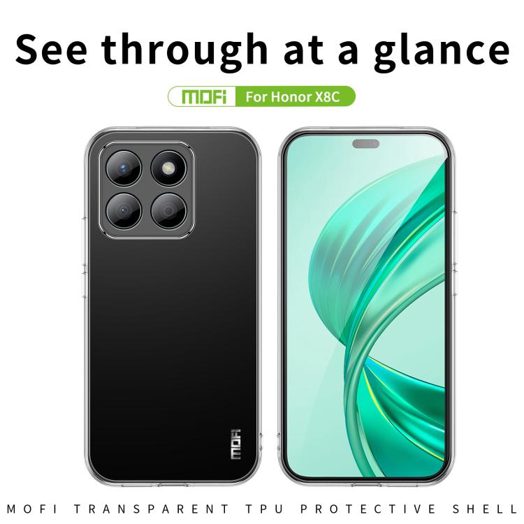 For Honor X8c MOFI Ming Series Ultra-thin TPU Phone Case - Transparent