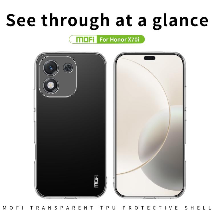 For Honor X70i MOFI Ming Series Ultra-thin TPU Phone Case - Transparent