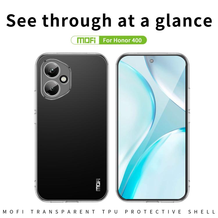For Honor 400 Global MOFI Ming Series Ultra-thin TPU Phone Case - Transparent