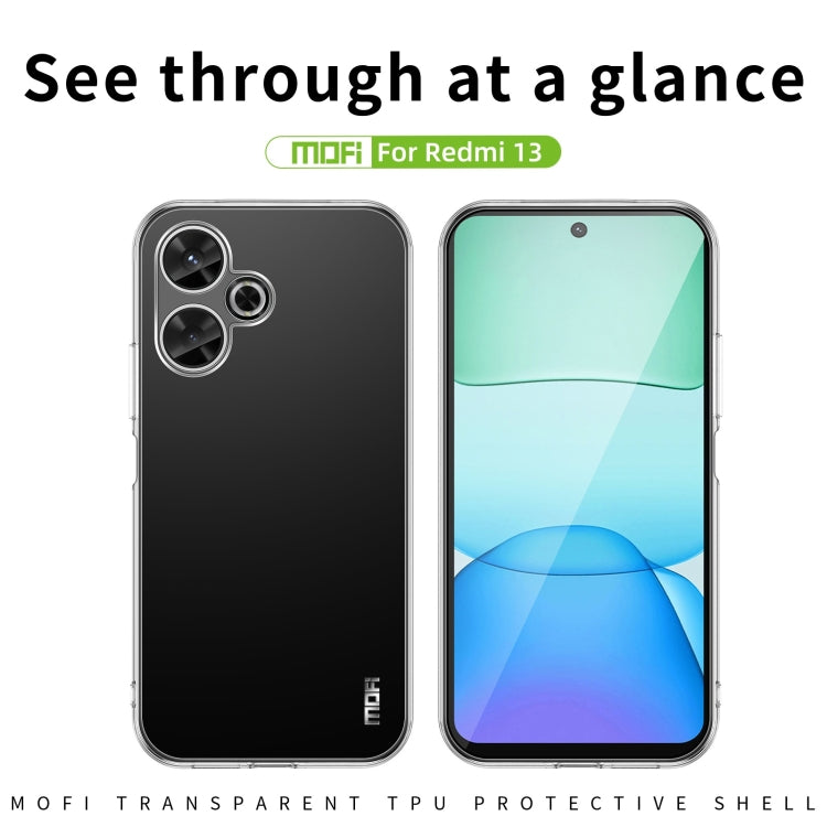 For Xiaomi Redmi 13 MOFI Ming Series Ultra-thin TPU Phone Case - Transparent