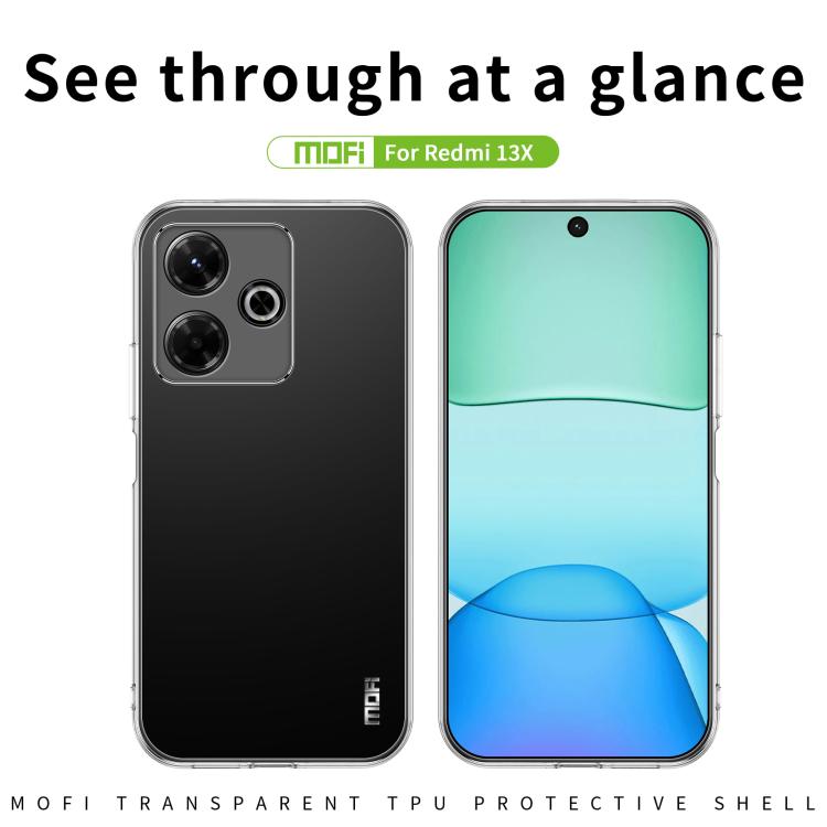 For Redmi 13x MOFI Ming Series Ultra-thin TPU Phone Case - Transparent