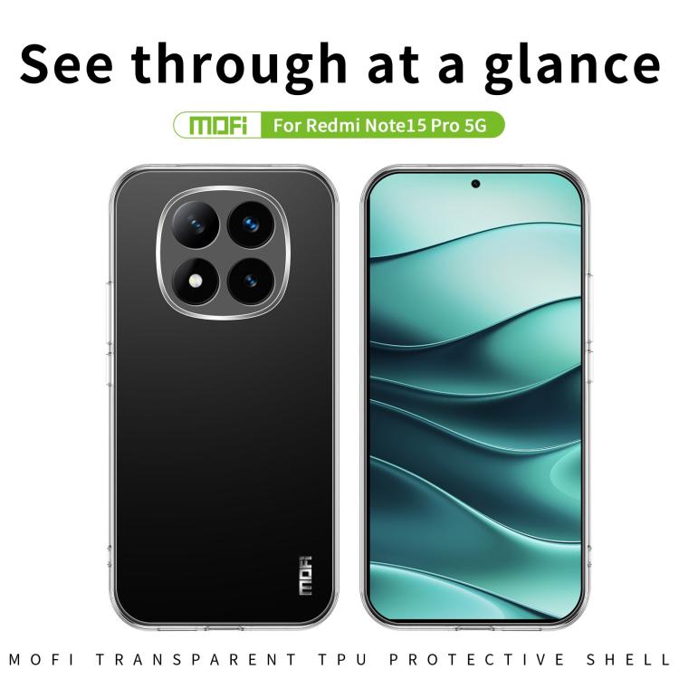 For Redmi Note 15 Pro 5G Global 163.6mm MOFI Ming Series Ultra-thin TPU Phone Case - Transparent