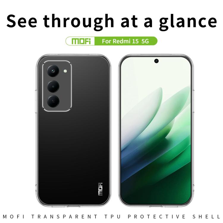 For Redmi 15 5G Global / 15 4G SEA 169.5mm MOFI Ming Series Ultra-thin TPU Phone Case - Transparent