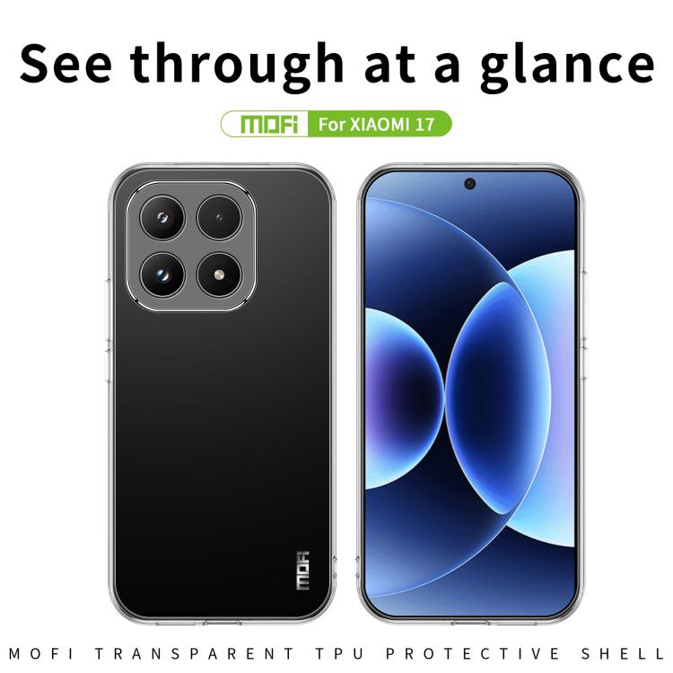 For Xiaomi 17 MOFI Ming Series Ultra-thin TPU Phone Case - Transparent