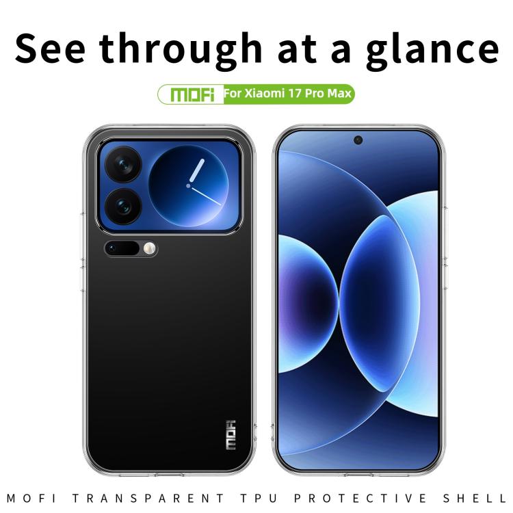 For Xiaomi 17 Pro Max MOFI Ming Series Ultra-thin TPU Phone Case - Transparent