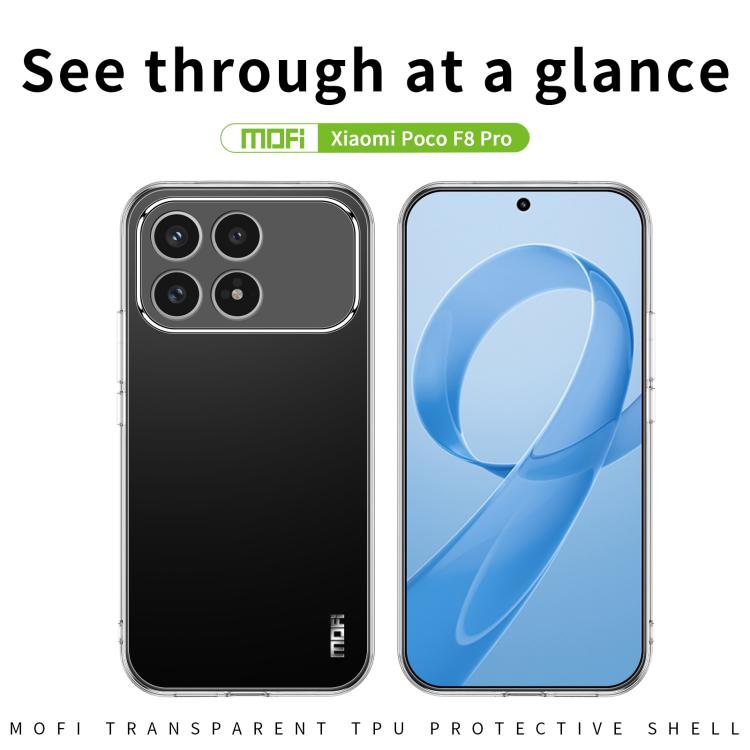 For Xiaomi Poco F8 Pro MOFI Ming Series Ultra-thin TPU Phone Case - Transparent