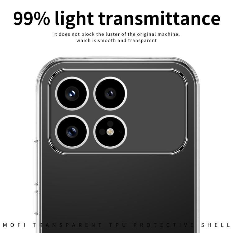 For Xiaomi Redmi K90 MOFI Ming Series Ultra-thin TPU Phone Case - Transparent
