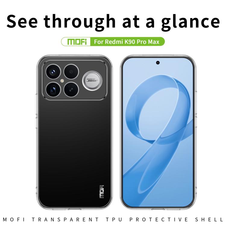 For Redmi K90 Pro Max / Poco F8 Ultra MOFI Ming Series Ultra-thin TPU Phone Case - Transparent