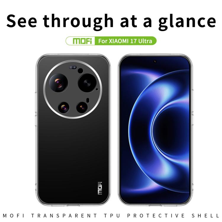 For Xiaomi 17 Ultra MOFI Ming Series Ultra-thin TPU Phone Case - Transparent