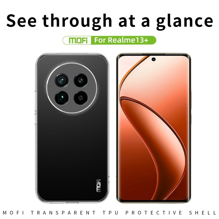 For Realme 13+ MOFI Ming Series Ultra-thin TPU Phone Case - Transparent