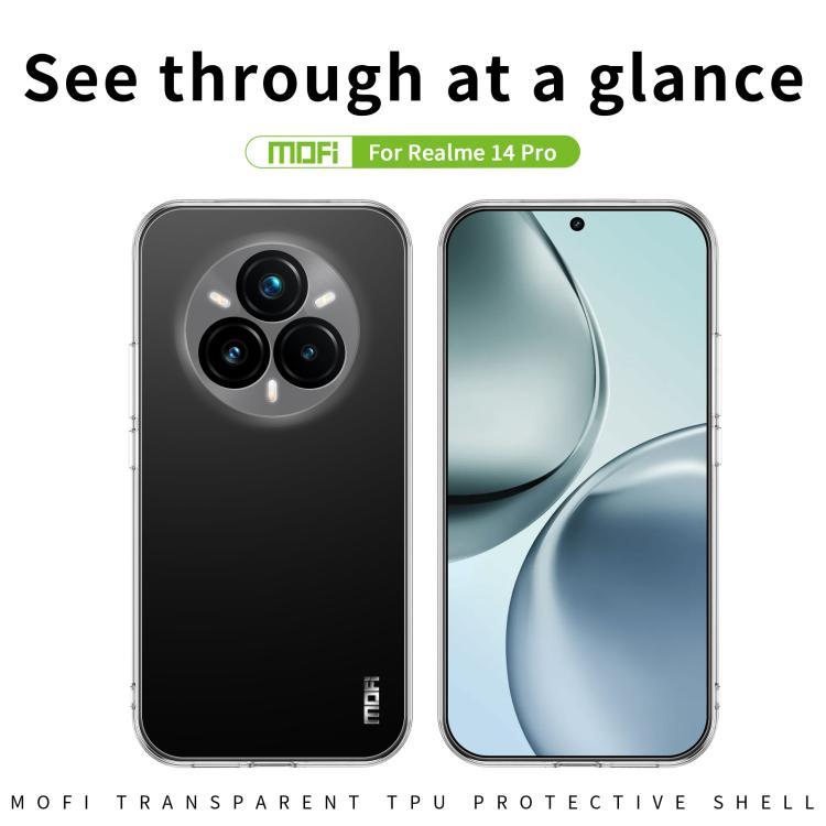 For Realme 14 Pro MOFI Ming Series Ultra-thin TPU Phone Case - Transparent
