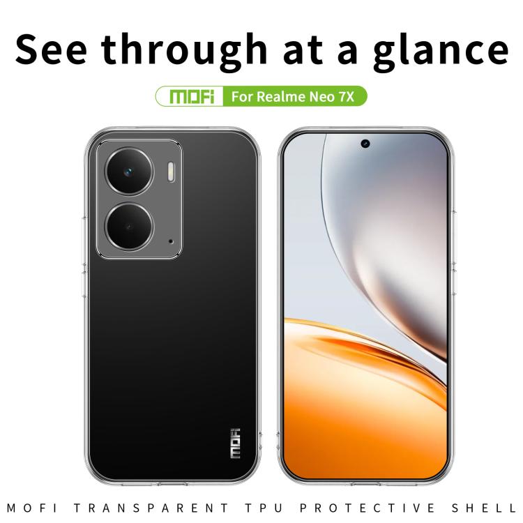 For Realme Neo7X MOFI Ming Series Ultra-thin TPU Phone Case - Transparent