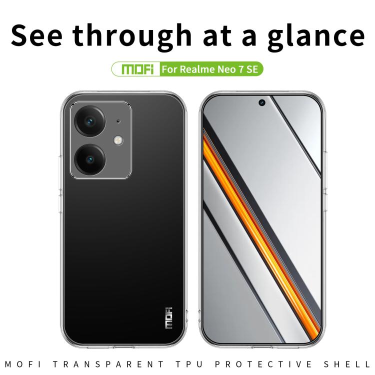 For Realme Neo7 SE MOFI Ming Series Ultra-thin TPU Phone Case - Transparent