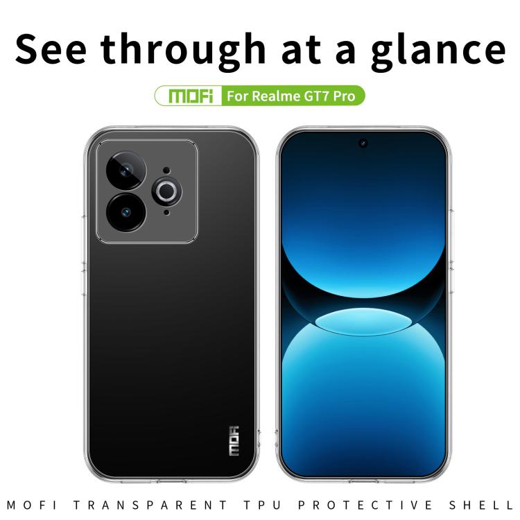 For Realme GT7 Pro MOFI Ming Series Ultra-thin TPU Phone Case - Transparent