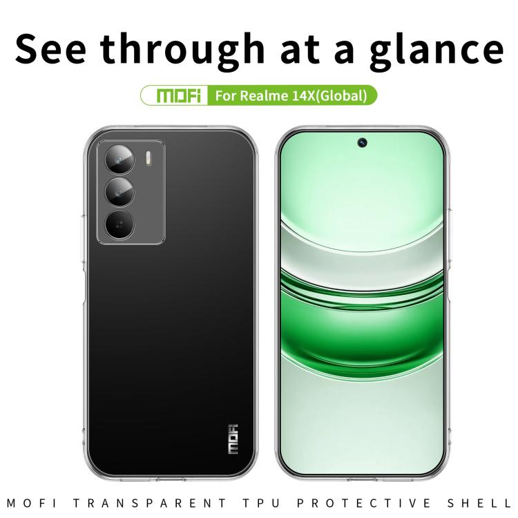 For Realme 14X Global / V70 / V70s MOFI Ming Series Ultra-thin TPU Phone Case - Transparent