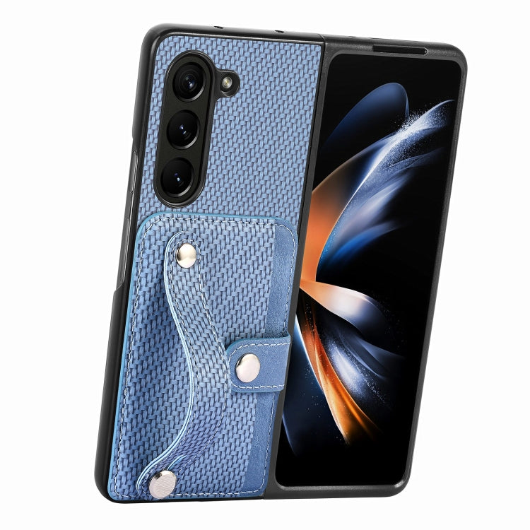 For Samsung Galaxy Z Fold6 Wristband Kickstand Card Wallet Back Cover Phone Case