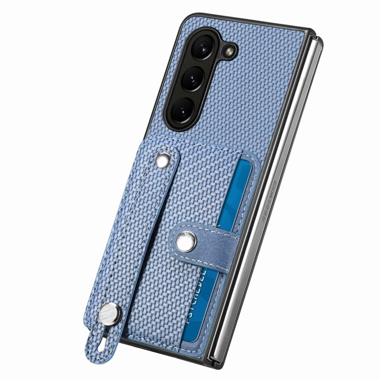 For Samsung Galaxy Z Fold6 Wristband Kickstand Card Wallet Back Cover Phone Case