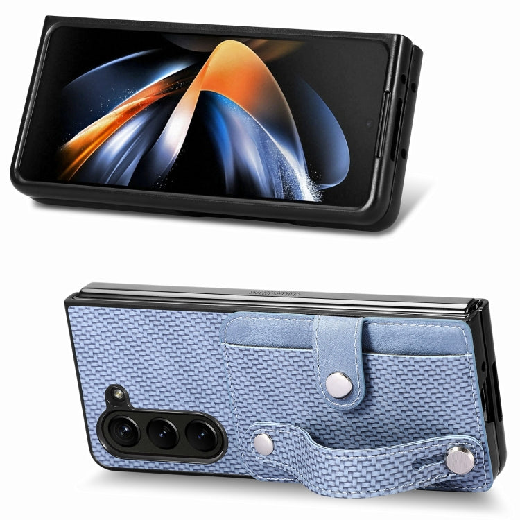 For Samsung Galaxy Z Fold6 Wristband Kickstand Card Wallet Back Cover Phone Case