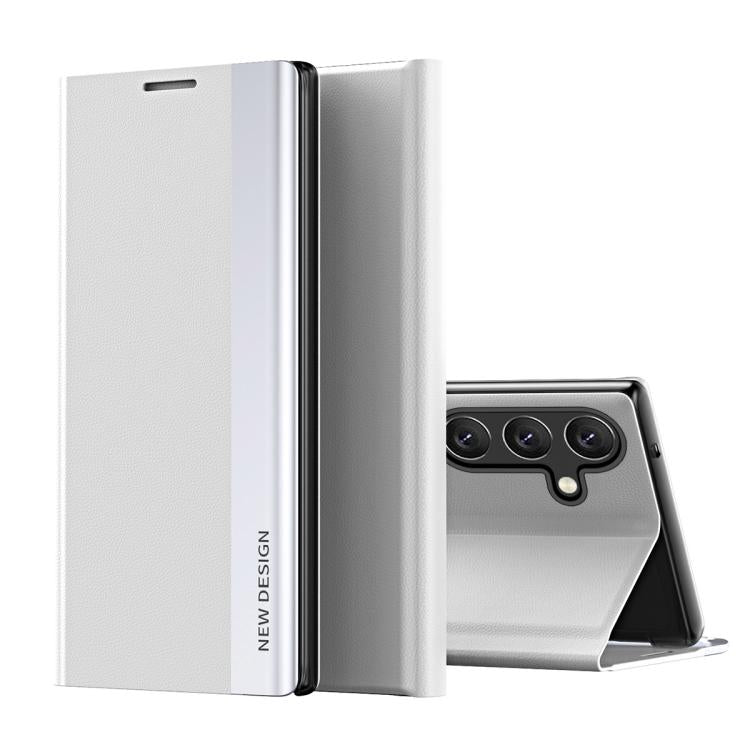 For Samsung Galaxy S26 5G Side Electroplated Adsorption Leather Phone Case