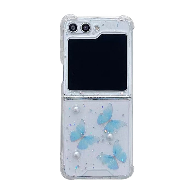 For Samsung Galaxy Z Flip7 FE / Flip6 Love Epoxy Glitter Sequins Butterfly TPU Phone Case