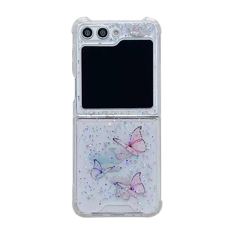 For Samsung Galaxy Z Flip7 FE / Flip6 Love Epoxy Glitter Sequins Butterfly TPU Phone Case