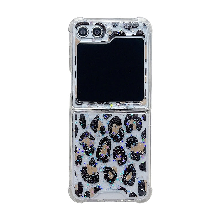 For Samsung Galaxy Z Flip7 FE / Flip6 Leopard Glitter Sequins TPU Phone Case