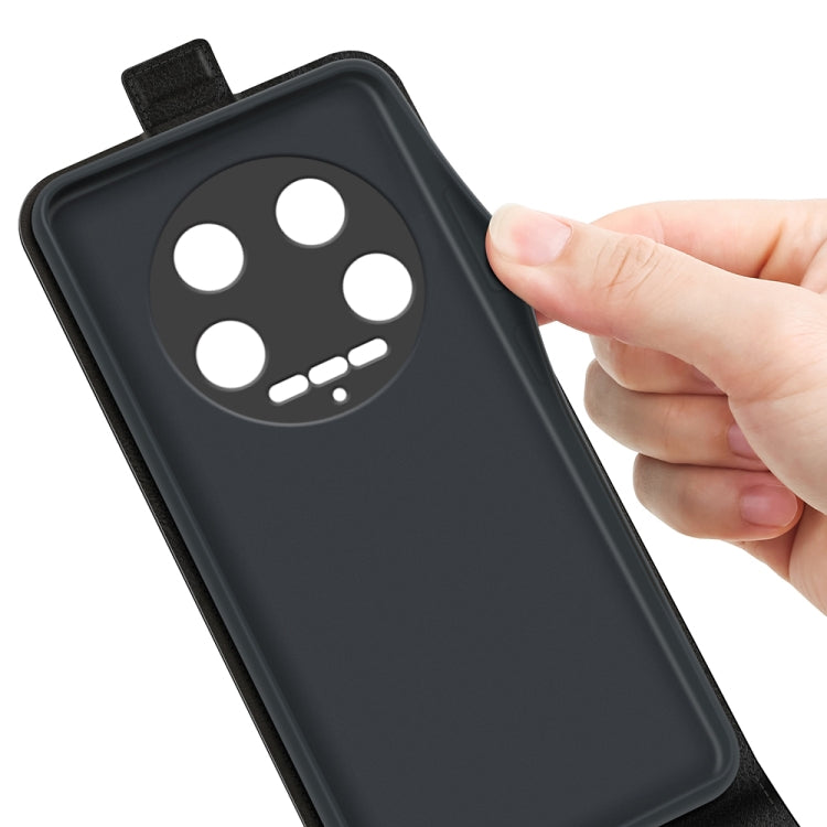 For Xiaomi 14 Ultra R64 Texture Vertical Flip Leather Phone Case