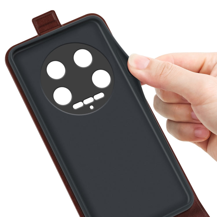 For Xiaomi 14 Ultra R64 Texture Vertical Flip Leather Phone Case