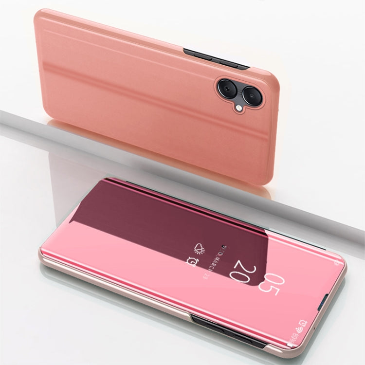 For Galaxy A06 4G Plated Mirror Horizontal Flip Leather Phone Case with Holder