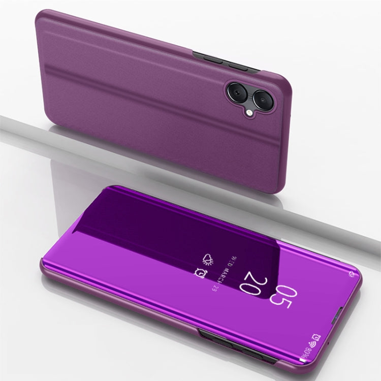 For Galaxy A06 4G Plated Mirror Horizontal Flip Leather Phone Case with Holder