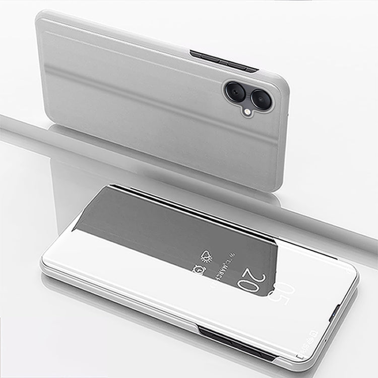 For Galaxy A06 4G Plated Mirror Horizontal Flip Leather Phone Case with Holder