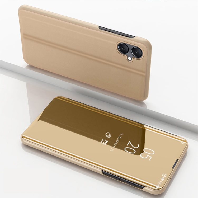 For Galaxy A06 4G Plated Mirror Horizontal Flip Leather Phone Case with Holder