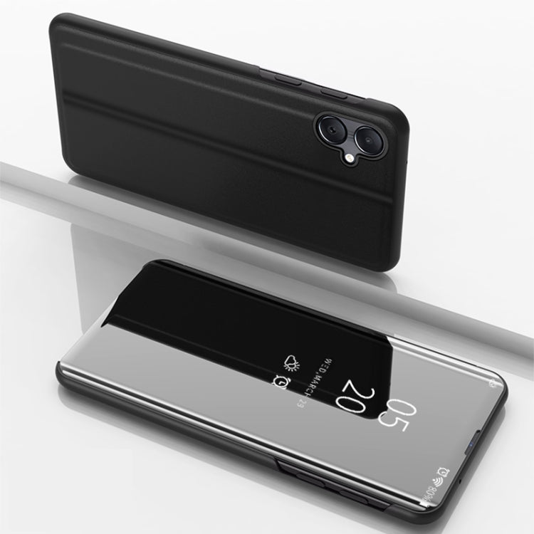 For Galaxy A06 4G Plated Mirror Horizontal Flip Leather Phone Case with Holder