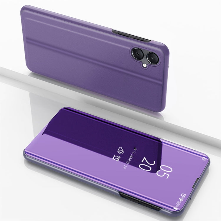 For Galaxy A06 4G Plated Mirror Horizontal Flip Leather Phone Case with Holder