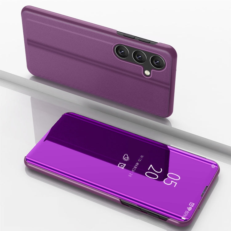 For Galaxy A36 5G Plated Mirror Horizontal Flip Leather Phone Case with Holder