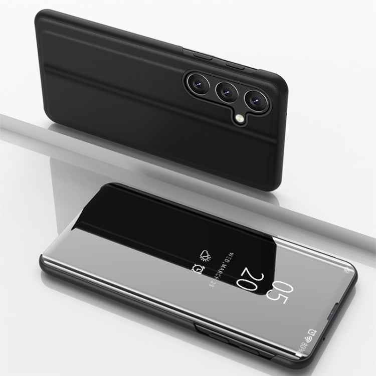 For Galaxy A56 5G Plated Mirror Horizontal Flip Leather Phone Case with Holder