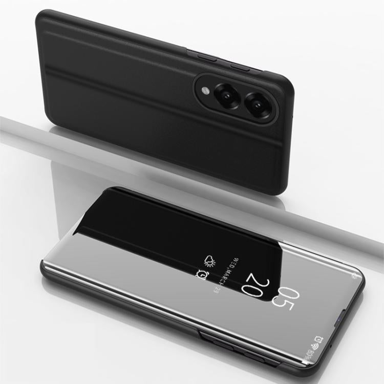 For Galaxy S25 Edge 5G Plated Mirror Horizontal Flip Leather Phone Case with Holder