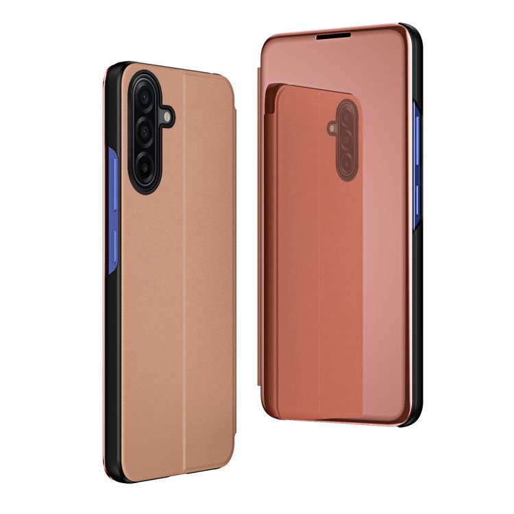 For Galaxy A17 5G Plated Mirror Horizontal Flip Leather Phone Case with Holder
