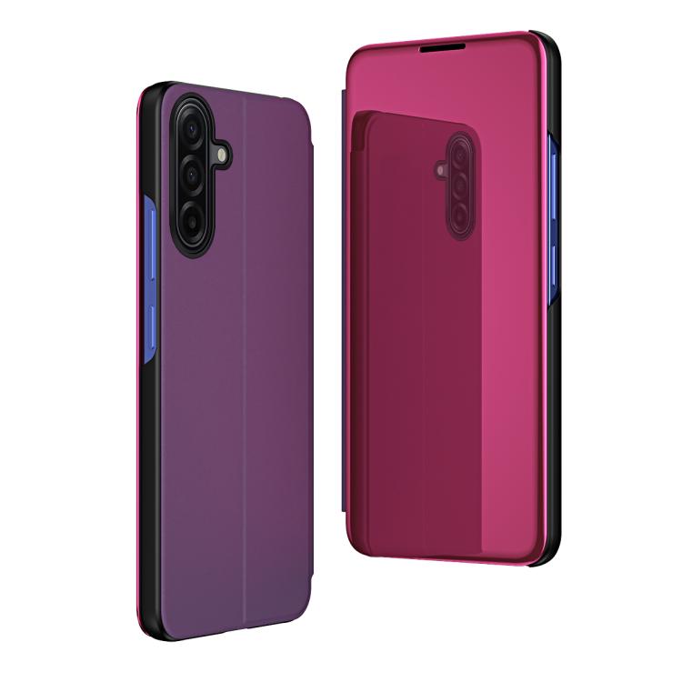 For Galaxy A17 5G Plated Mirror Horizontal Flip Leather Phone Case with Holder