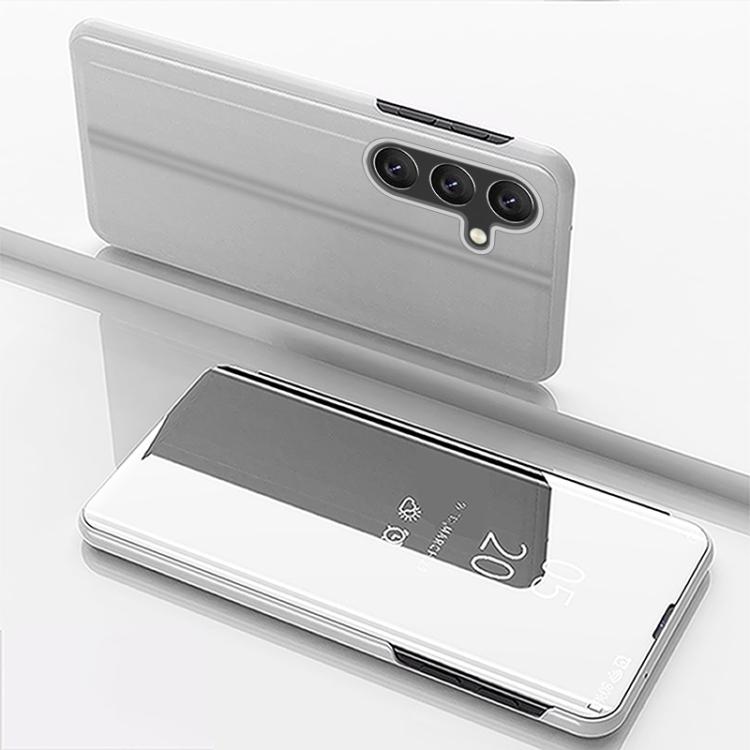 For Galaxy S26 5G Plated Mirror Horizontal Flip Leather Phone Case with Holder