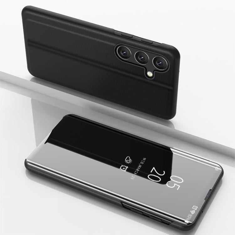 For Galaxy S26 5G Plated Mirror Horizontal Flip Leather Phone Case with Holder