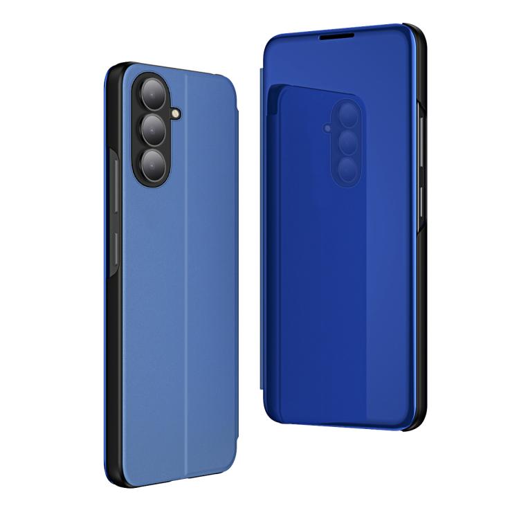 For Galaxy A27 5G Plated Mirror Horizontal Flip Leather Phone Case with Holder
