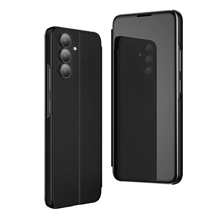 For Galaxy A27 5G Plated Mirror Horizontal Flip Leather Phone Case with Holder