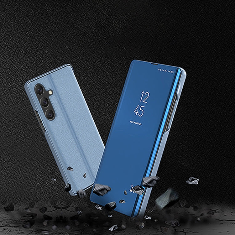 For Galaxy A06 4G Plated Mirror Horizontal Flip Leather Phone Case with Holder