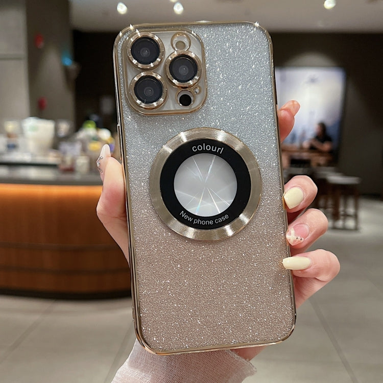 For iPhone 16 Pro Gradient Glitter Electroplating MagSafe TPU Phone Case