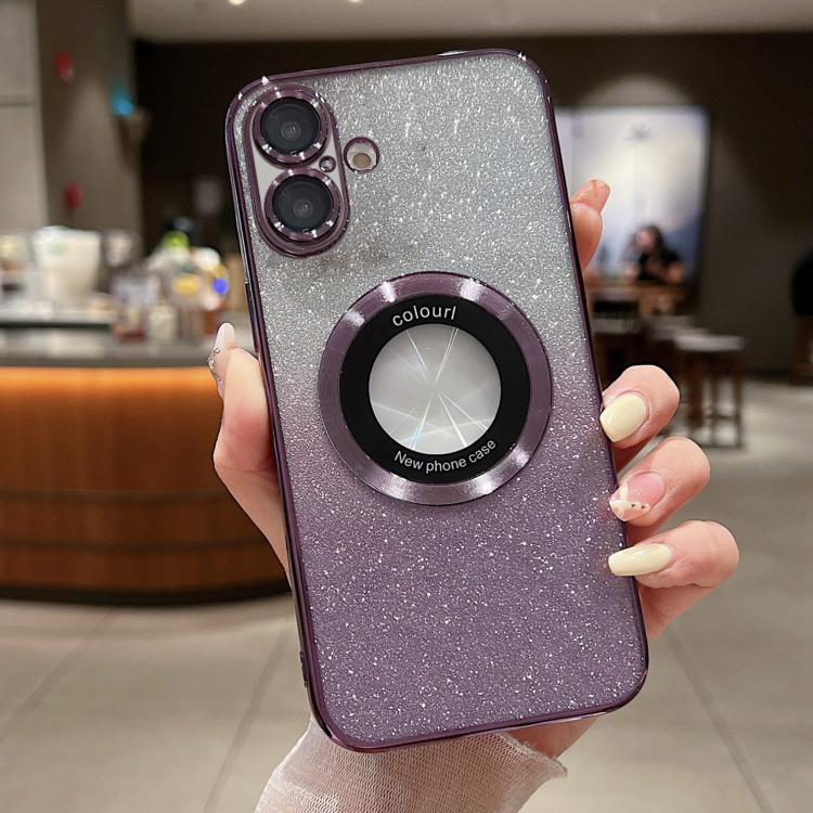 For iPhone 17 Gradient Glitter Electroplating MagSafe TPU Phone Case
