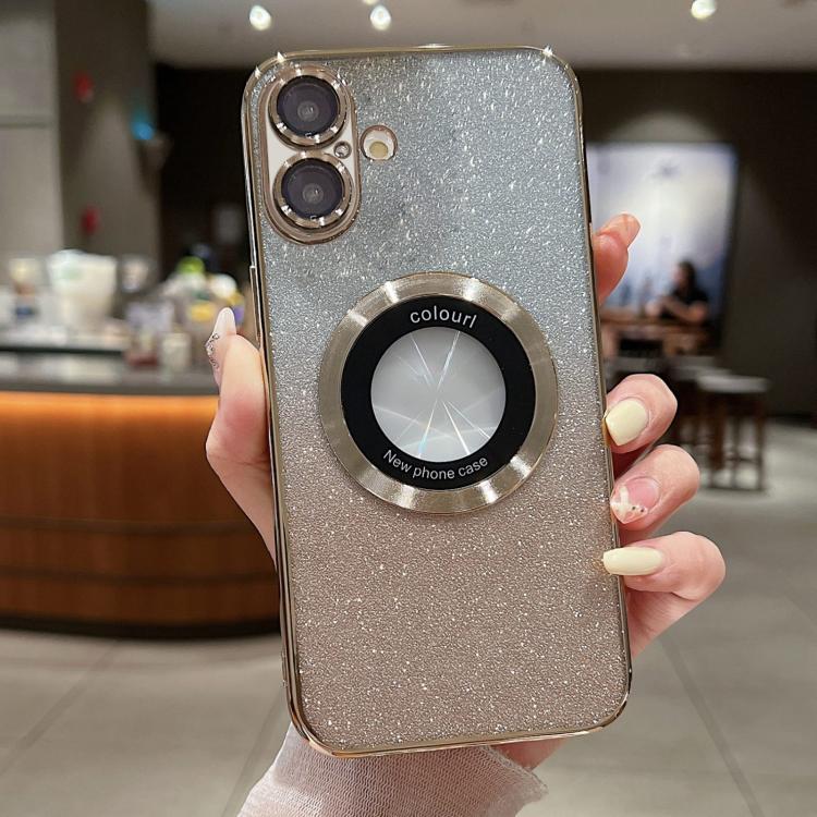For iPhone 17 Gradient Glitter Electroplating MagSafe TPU Phone Case