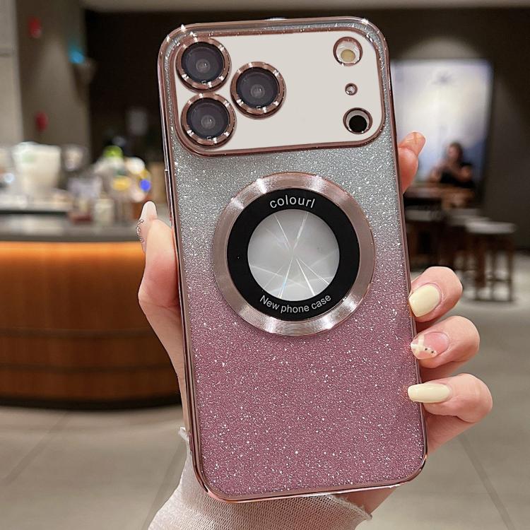 For iPhone 17 Pro Max Gradient Glitter Electroplating MagSafe TPU Phone Case