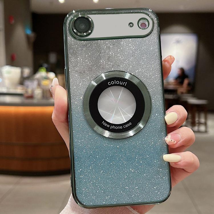 For iPhone Air Gradient Glitter Electroplating MagSafe TPU Phone Case